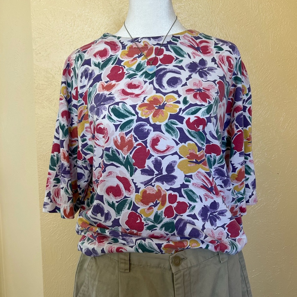 Vintage Penny Lane Floral Print Women's Top. Size M.